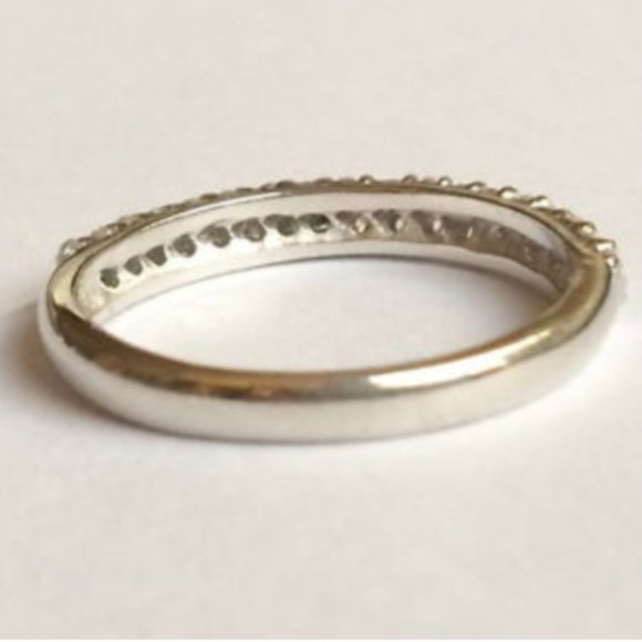 Sterling Silver Cubic Zirconia Anniversary Ring Band Size 9 - Picture 4 of 7